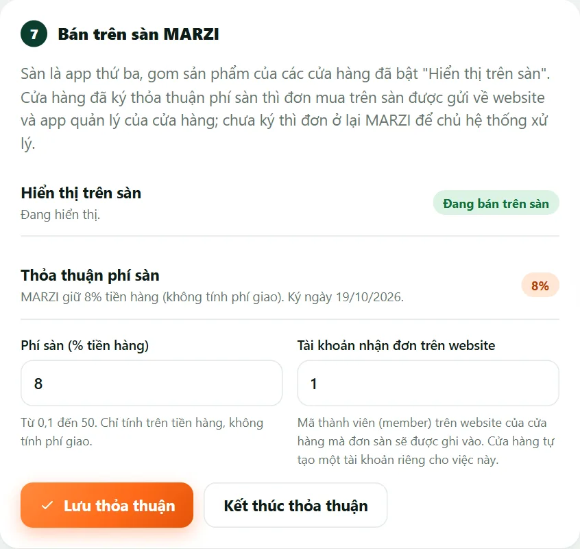 Thẻ Bán trên sàn BMWEB