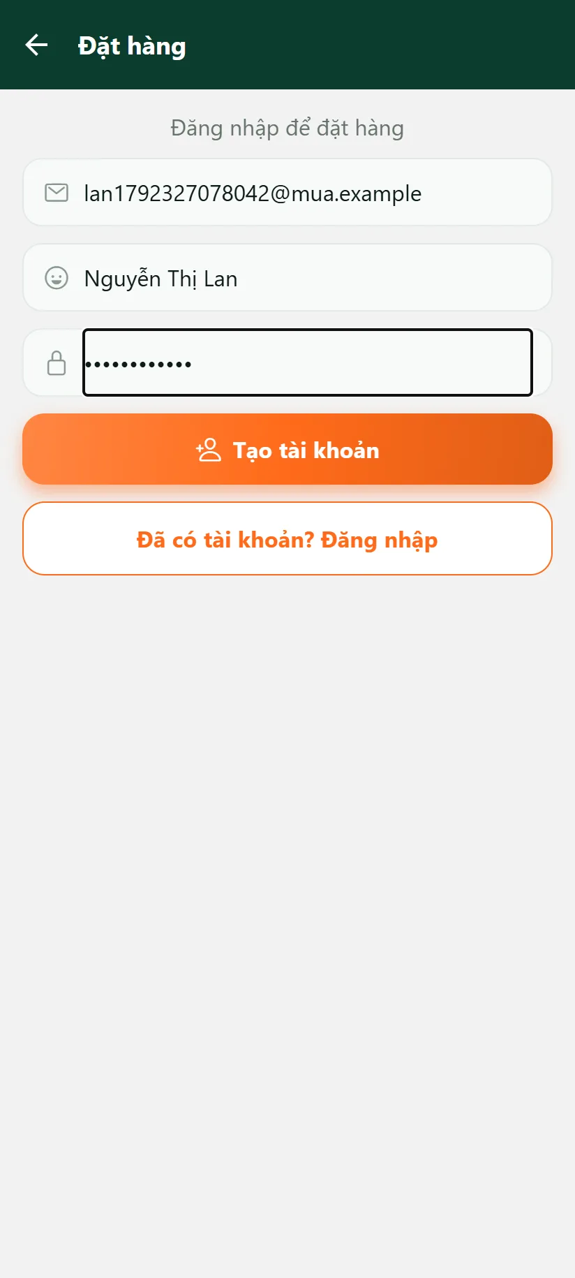 Tạo tài khoản